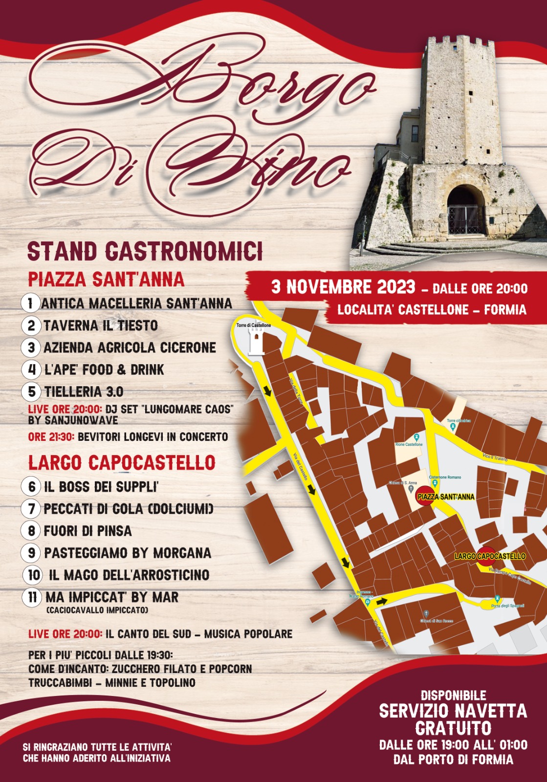 Borgo Divino a Formia: Musica, Gastronomia e Divertimento nel Cuore di Castellone