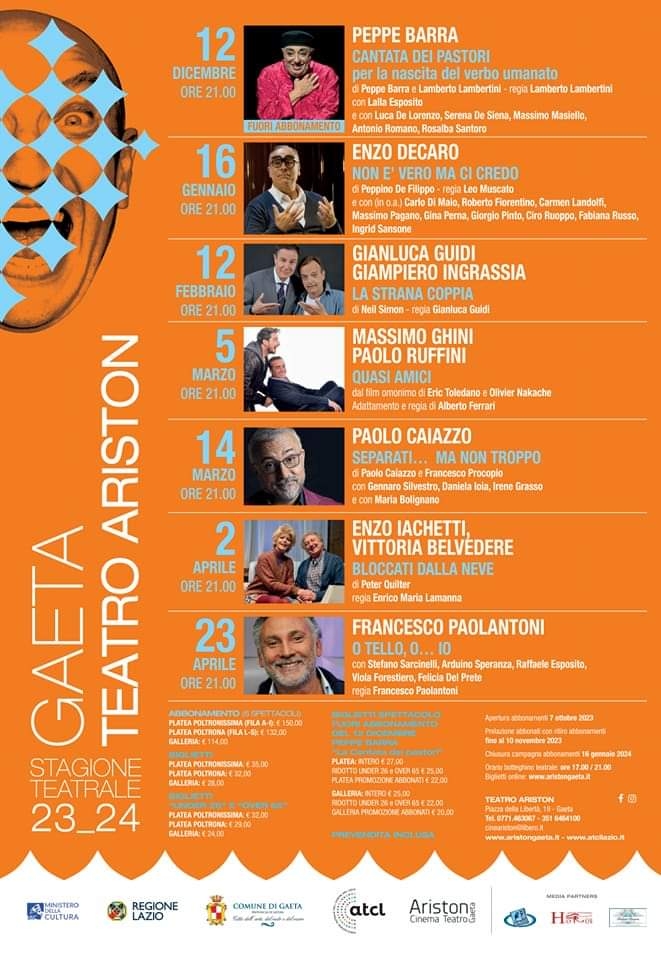 Inizia la stagione teatrale del teatro Artiston di Gaeta